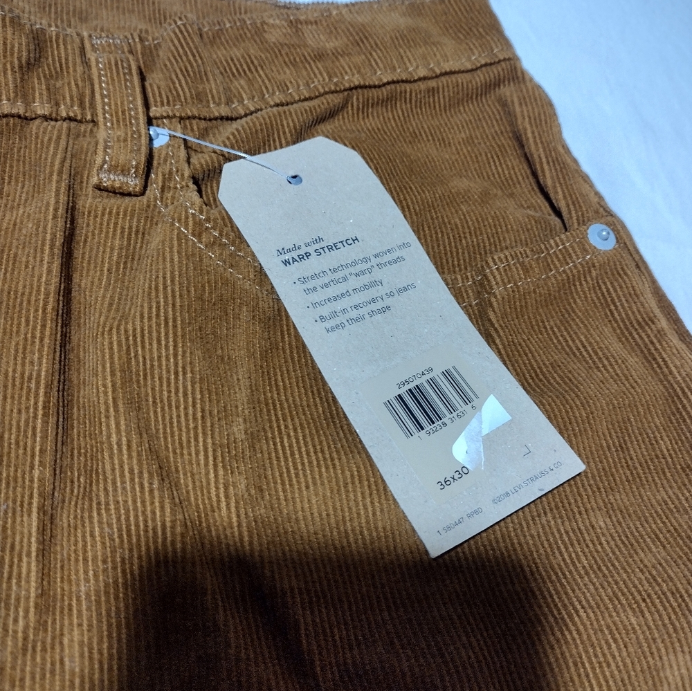 Levis 502 Regular Taper Brown Mid-Rise Corduroy Jeans - Picture 9 of 16